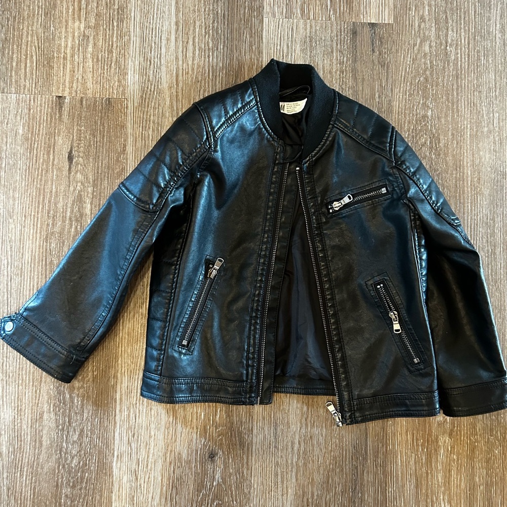 H&M Black Moto Jacket with Structured Collar